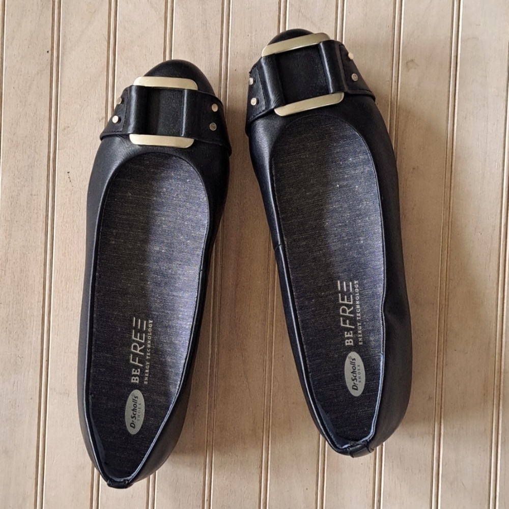 Dr. Scholls GLOWING Comfort Be Free Chunky Buckle Studs Ballet Flats Slip On